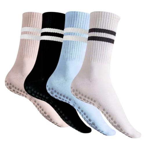 Produktbild: stoppersocken damen yoga socken rutschfeste pilates grip noppen 4 paar 35-42 sport fitness