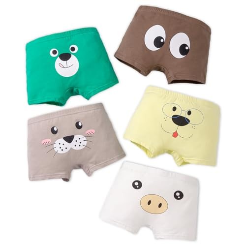 Kinder Jungen Boxershorts 5er Pack Dinosaurier Muster Stretch Baumwolle 2-8 Jahre