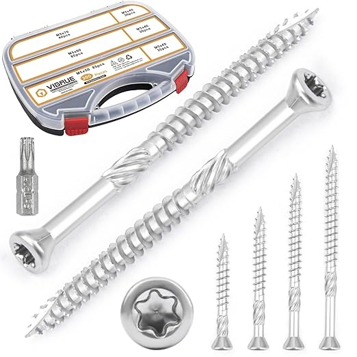 VIGRUE Terrassenschrauben Dielenschrauben 300 Stück, verschiedene Größen