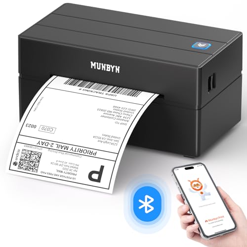 MUNBYN etikettdrucker bluetooth 4x6 versandetiketten thermodrucker für ebay, etsy, dhl