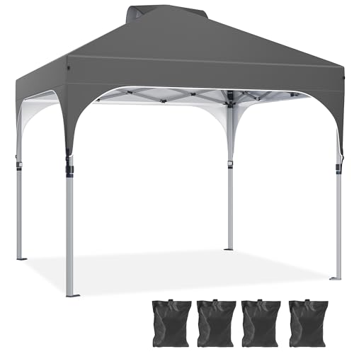 yitahome pavillon 2,5 x 2,5m faltpavillon wasserdicht höhenverstellbar dunkelgrau