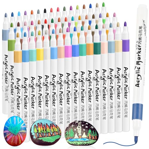 goldge acrylstifte 48 farben wasserfeste marker für steine, glas, keramik, basteln