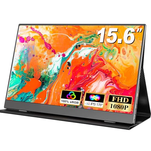 COOLHOOD 15.6" Tragbarer Monitor IPS 1080P FHD HDR, Mini HDMI/USB C für PC, Laptop, PS5