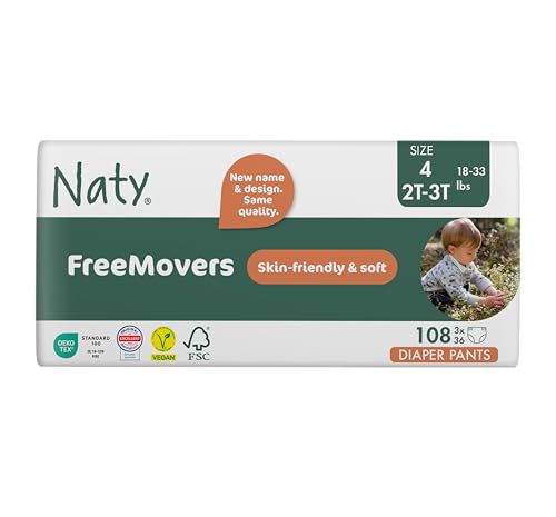 Naty FreeMovers baby pants Größe 4, 108 Stück, hautfreundlich und atmungsaktiv