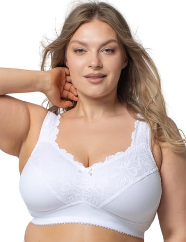 kudreshov lingerie bh damen amelia ohne bügel baumwolle weiß minimizer bh b-f xx große größen