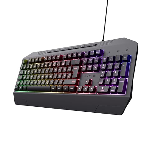 gaming tastatur trust gaming gxt 836 evocx rgb beleuchtung deutsch qwertz usb für pc/laptop
