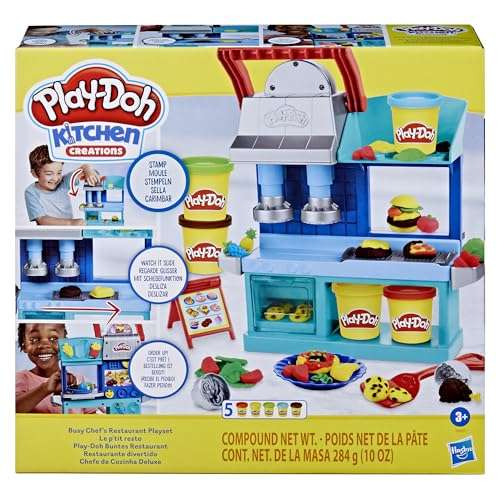 play-doh kitchen creations restaurant aus buntem material zum spielen