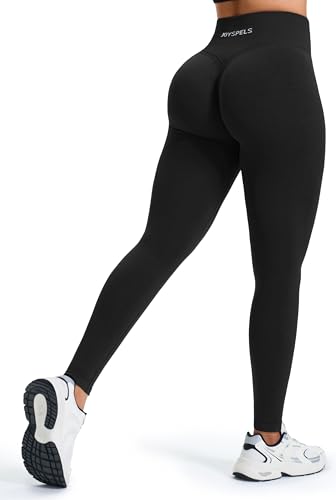 joyspels sport leggings damen high waist scrunch butt blickdicht schwarz m
