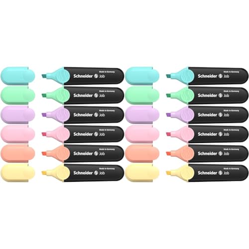 schneider job 150 textmarker set 6er etui türkis mint flieder ros pfirsich vanille