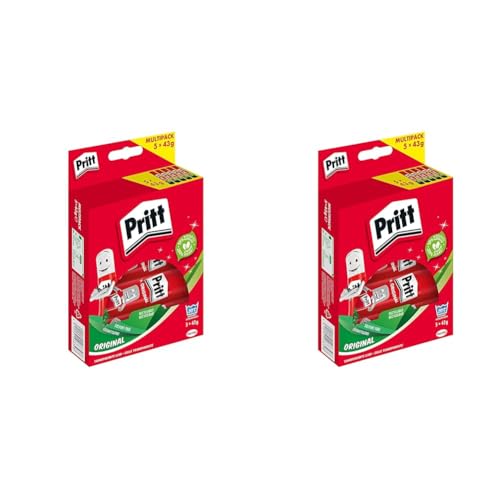 Pritt klebestift kinderfreundlicher bastelkleber für kunst und bürobedarf 2x43g