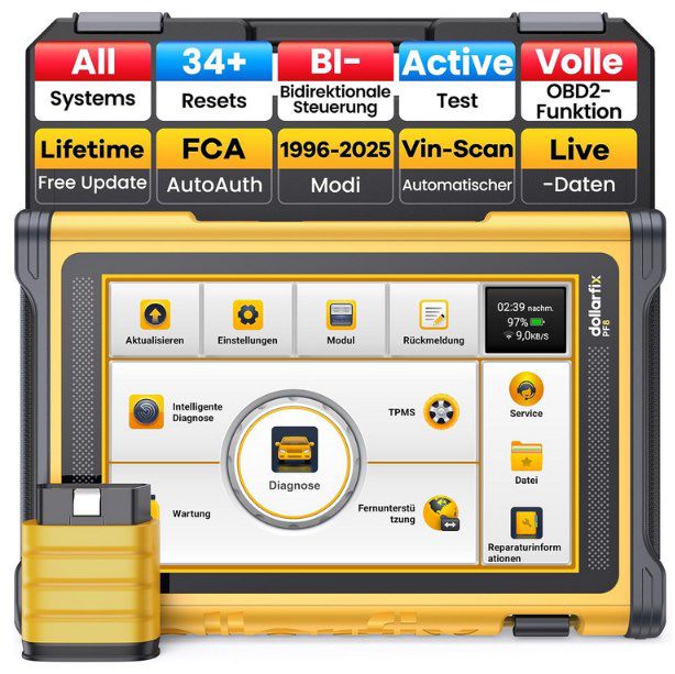 dollarfix pf8 obd2 diagnosegerät mit 34 reset-funktionen für 357,49
