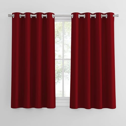 ponydance blackout curtains set aus 2, thermovorhang für schlafzimmer, schwarz, h 145 x w 140 cm