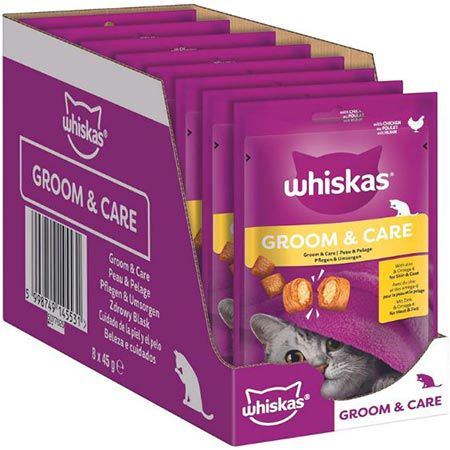 whiskas groom & care katzensnacks 8er pack ab 7,28 euro statt 10 euro