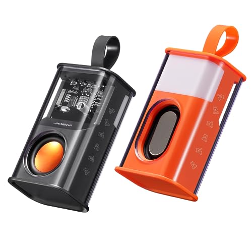 jamelo bluetooth lautsprecher tragbar mit rgb licht, tws, tf karte, schwarz-orange