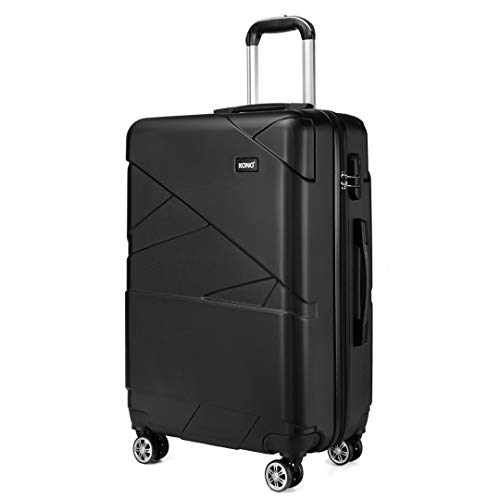 kono hartschalenkoffer 100% abs trolley schwarz 56x37x23cm reisekoffer m