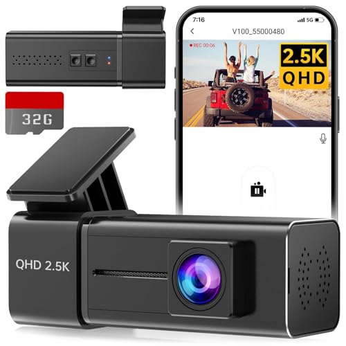 veement dashcam 2,5k autokamera mit wifi, 32GB sd karte, parküberwachung, g-sensor