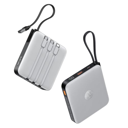 vrurc power bank 20000 mah mini tragbar usb c schnelles laden 4 ausgänge 3 eingänge