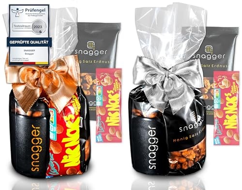 Produktbild: snagger snackspender geschenk-set für erdnüsse, nicnacs, gamer geschenke
