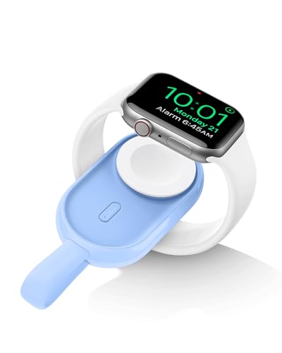 veger mini powerbank 1200mAh für apple watch series 9-1, tragbares wireless ladegerät, blau