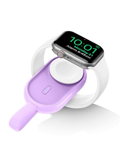 veger mini powerbank 1200mAh für apple watch series 9-1, wireless tragbar lila