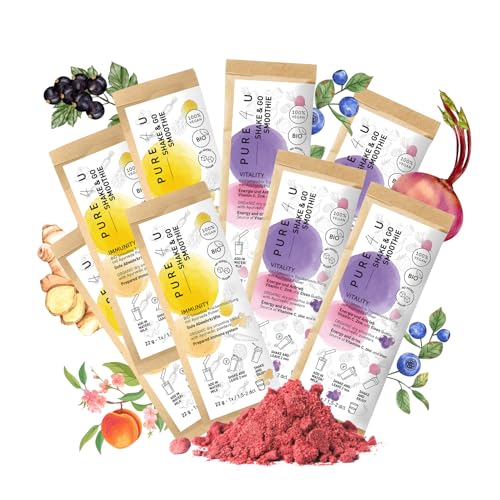 bio immuno vital paket von pure4u, 8x smoothie shake pulver ohne zuckerzusatz