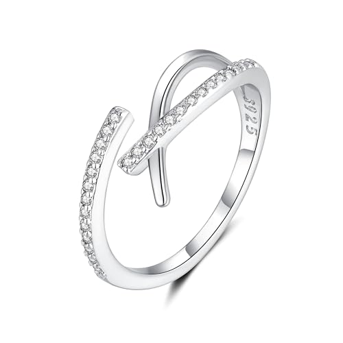 925 sterling silber ring von huabola, verstellbar, zirkonia, damen geschenk für freundin