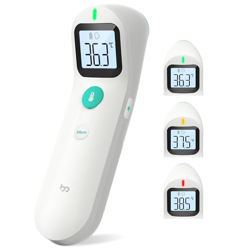 kontaktloses fieberthermometer digital für baby und erwachsene mit fieberalarm, weiß