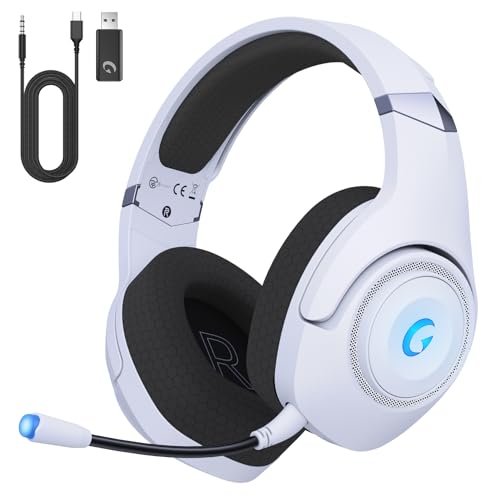 gaming headset kabellos, kapeydesi kopfhörer mit 3d-mikrofon, bluetooth 5.2, ps5 ps4 pc