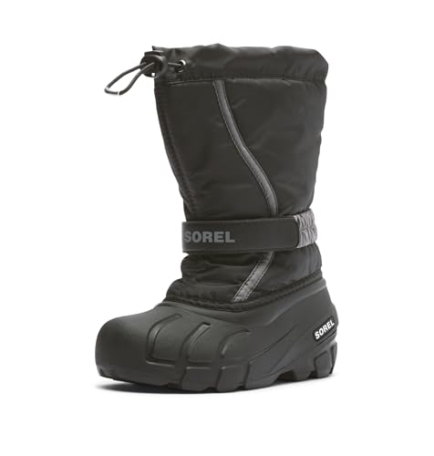Sorel Flurry Kinderstiefel, Wetterfest, Plüsch-Innenseite, Schwarz, EU 26