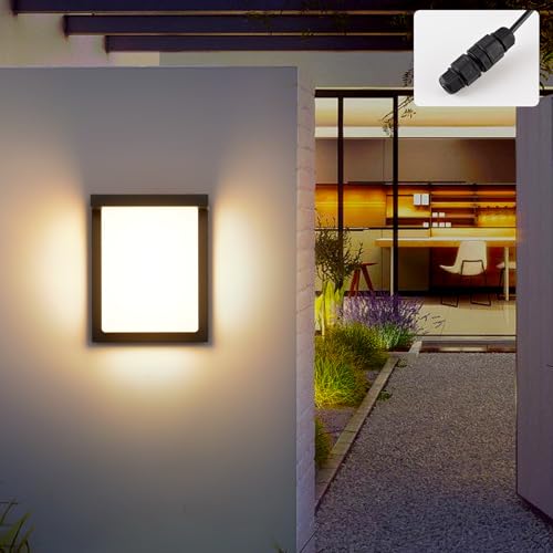 led außenwandleuchte 24w ip65 wasserdicht aluminium 3000k warmweiß für terrasse balkon garten flur