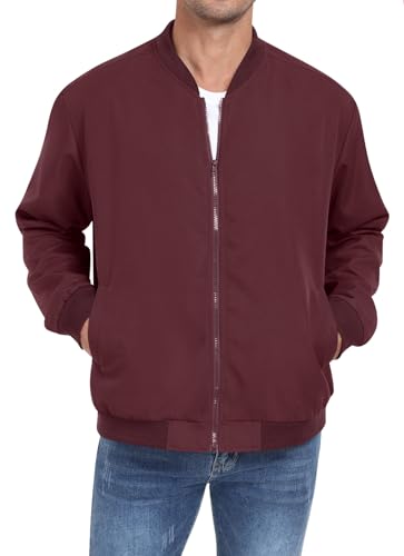 Netsmile Herren Freizeitjacke langarm Stehkragen Taschen L Weinrot