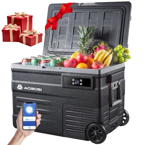 aaobosi kühlbox kompressor 45l mit wifi-app steuerung, 12/24 v, elektrisch bis -20 c