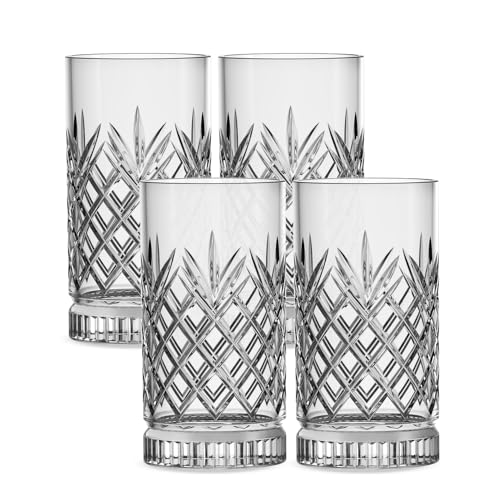 longdrinkgläser set 4er von gentor, 460ml kristallglas, spülmaschinenfest, cocktailgläser
