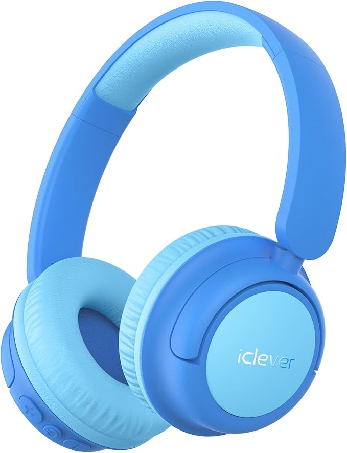 iClever Bluetooth Kopfhörer Kinder, 60 Std Akku, Lautstärkebegrenzung, Stereo-Sound