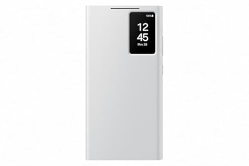 samsung smart view wallet hülle galaxy s24 ultra, mit kartenfach, weiß