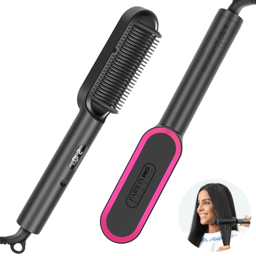 ionen glättbürste, parwin pro beauty haarglätter mit led-anzeige, 20s aufheizen