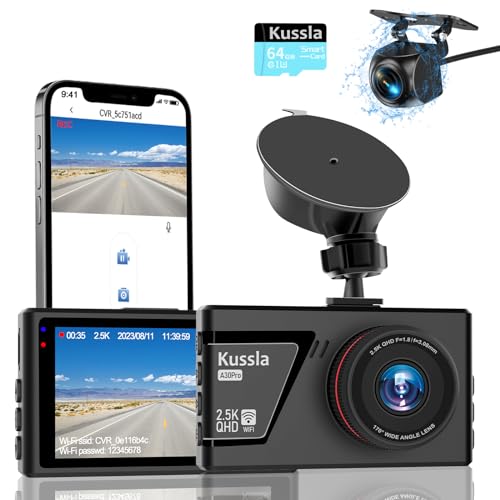 dashcam auto vorne hinten mit wifi 64GB 2.5K vorn 1080P hinten nachtmodus g-sensor