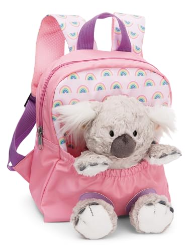 nici kinderrucksack rosa 2 in 1 mit koala kuscheltier 25cm - kindergartenrucksack