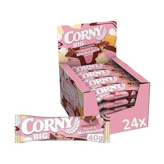 müsliriegel corny BIG schokolade biscuit marshmallow geschmack großpackung 24x40