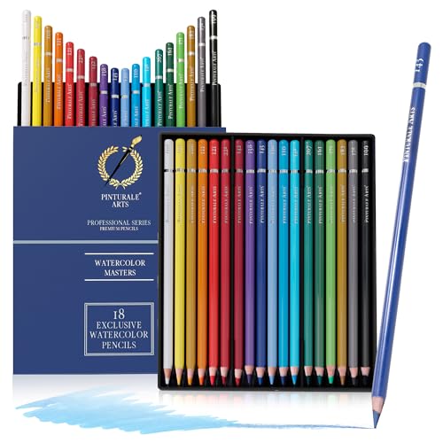 pinturale arts 18 aquarellstifte set, aquarell buntstifte für künstler, wasservermalbar