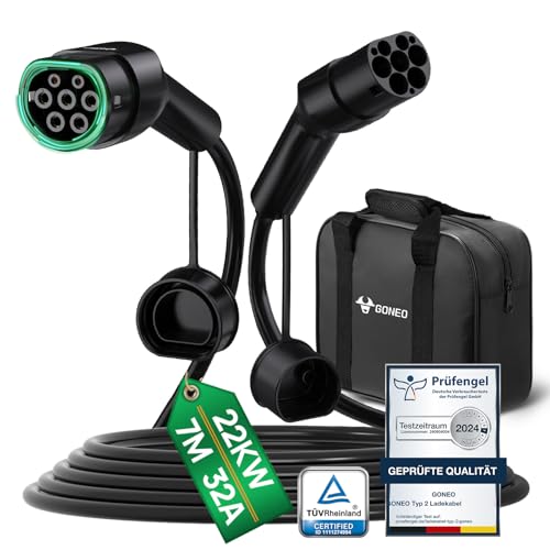 Produktbild: Typ 2 Ladekabel 22kW 7M 32A 3 Phasig für Elektroauto EV/PHEV Model S/3/X/Y ID.3