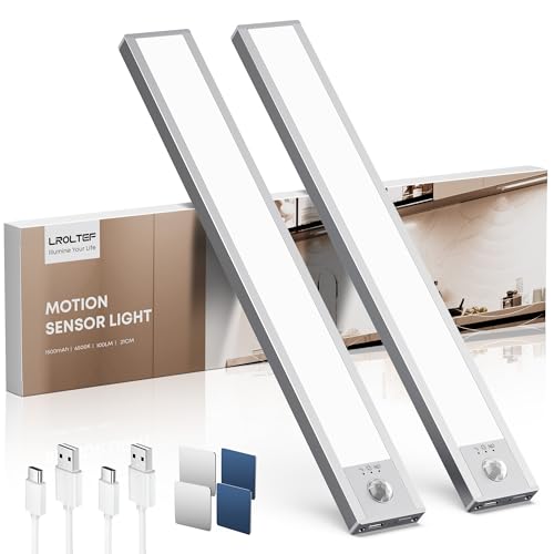 led schrankbeleuchtung mit bewegungsmelder 21cm aufladbar dimmbar 2 stück