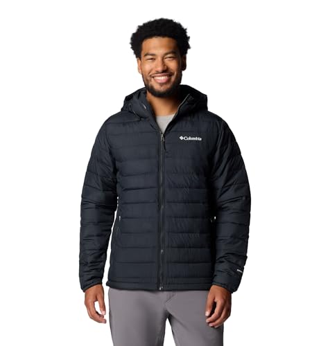 columbia kapuzenjacke herren powder lite ii, warme fleecejacke für outdoor