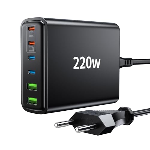 usb c ladegerät 220w 6 ports schnellladegerät von finibo für handy smartphone tablet