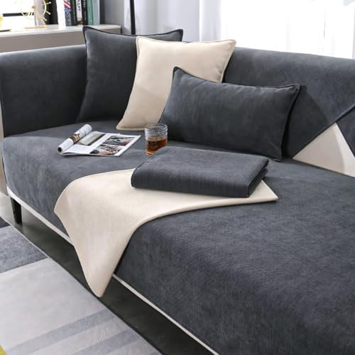 Hovoto hunde- und katzenfreundlicher sofaüberzug, anti-rutsch, universal, waschbar, dunkelgrau 70x70cm