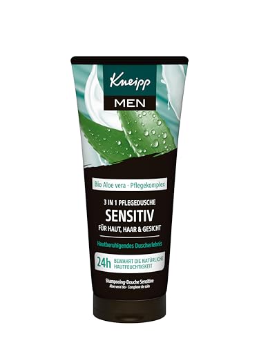 kneipp men pflegedusche 3 in 1 sensitiv für haut, haar und gesicht 200ml bio aloe vera