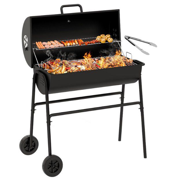 yitahome holzkohlegrill grillwagen smoker BBQ für 69,93 statt 100