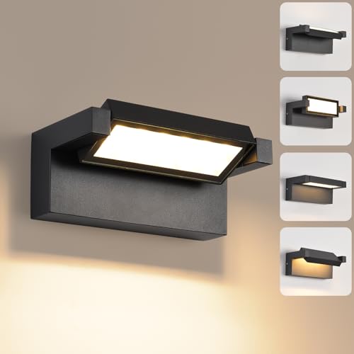 Wandleuchte Außen 22W LED IP65 wasserdicht 3000K Warmweiß schwenkbar für Garten Balkon