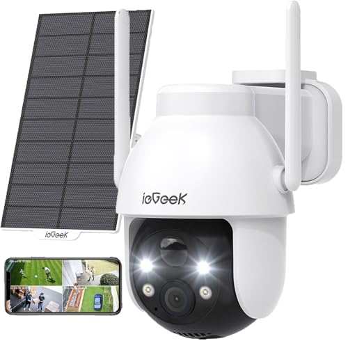 ieGeek 2K 3MP überwachungskamera aussen solar 360 ptz mit 2.4GHz wlan und audio