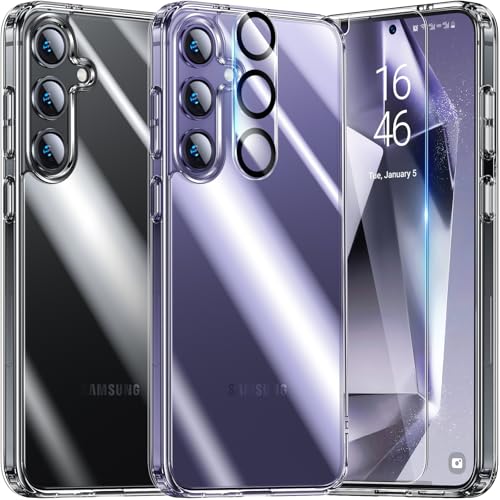 uniqueMe Samsung Galaxy S24 hülle 5-in-1 set rundumschutz transparent case